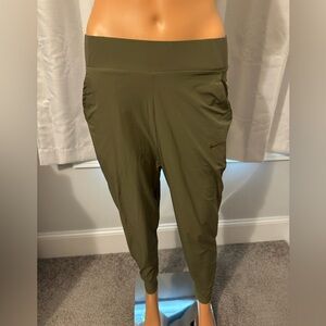 Great Nike size S olive green standard fit full length mid rise athletic joggers